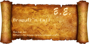 Bragyán Emil névjegykártya
